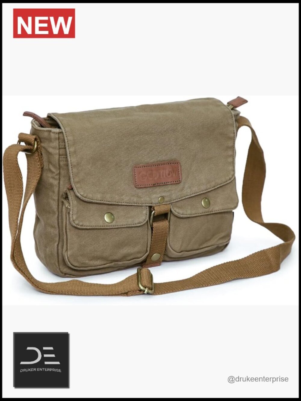 Canvas Messenger Bag - Vintage Crossbody Shoulder Bag Military Satchel